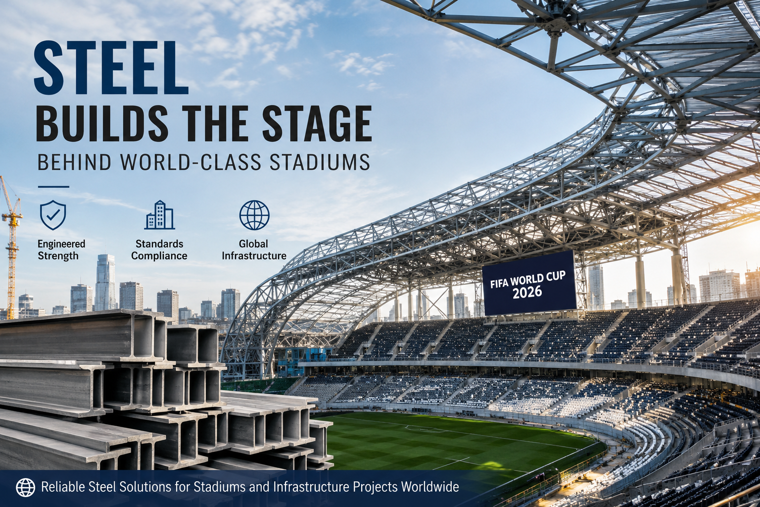 Jüngste Firmenblogs über Die FIFA Fußball-Weltmeisterschaft 2026 unterstreicht die Bedeutung der Stahlauswahl im modernen Stadionbau
